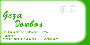 geza dombos business card